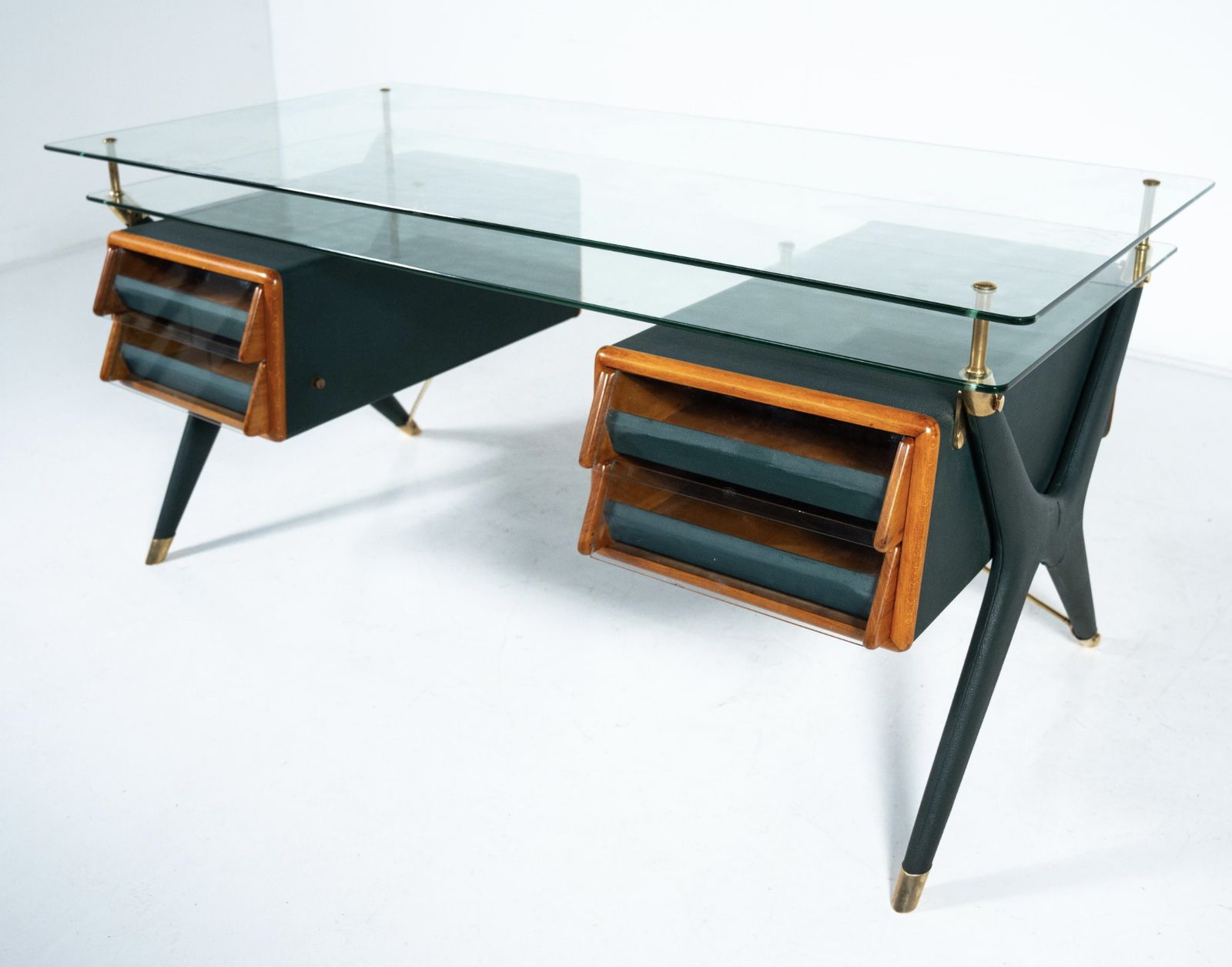 photo vintage Large Desk By Silvio Berrone From The Bialetti Building, Omegna, Italy, 1955