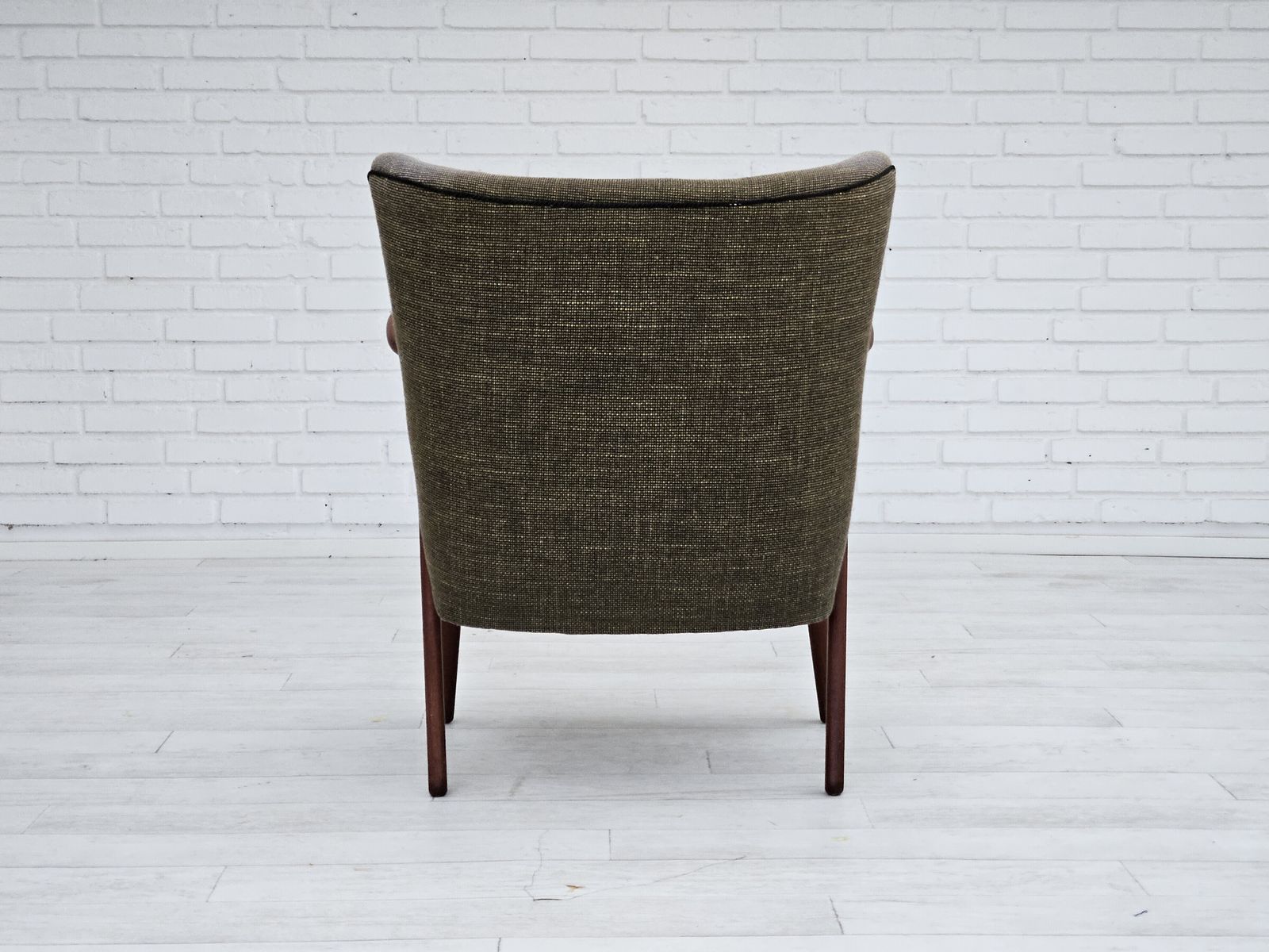 1960s, Danish Design By Erhardsen & Andersen, Armchair, Original Condition,Furniture Wool, Teak Wood. photo for sale