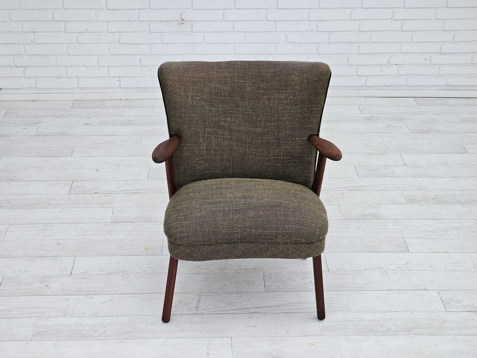 1960s, Danish Design By Erhardsen & Andersen, Armchair, Original Condition,Furniture Wool, Teak Wood. photo Furniture