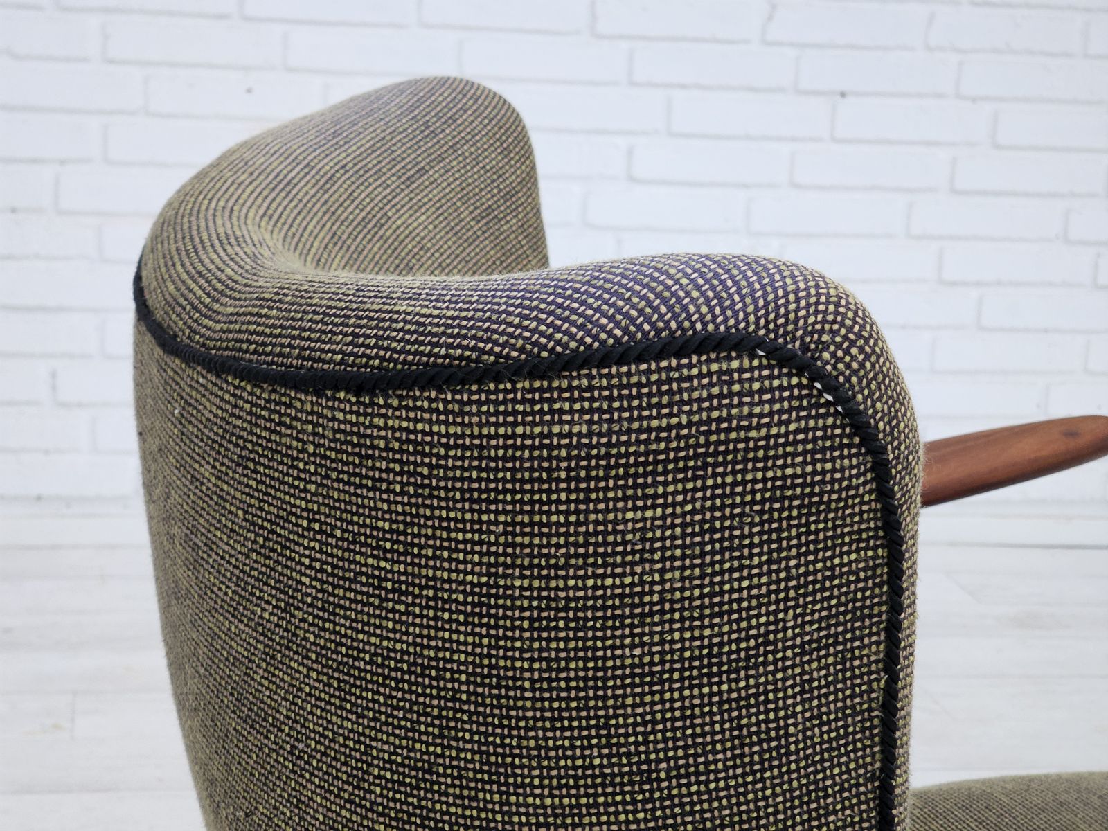 1960s, Danish Design By Erhardsen & Andersen, Armchair, Original Condition,Furniture Wool, Teak Wood. photo vinterior