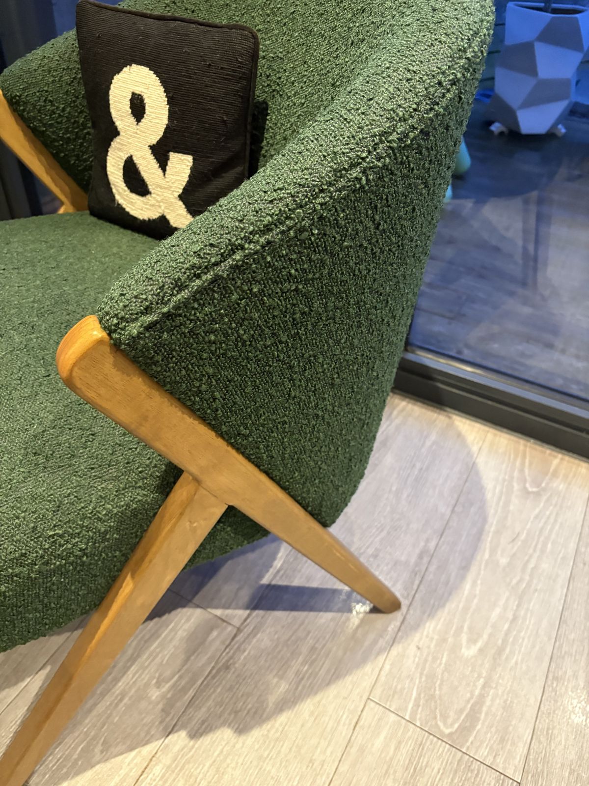 Green Boucle Chair, 21st Century photo Furniture