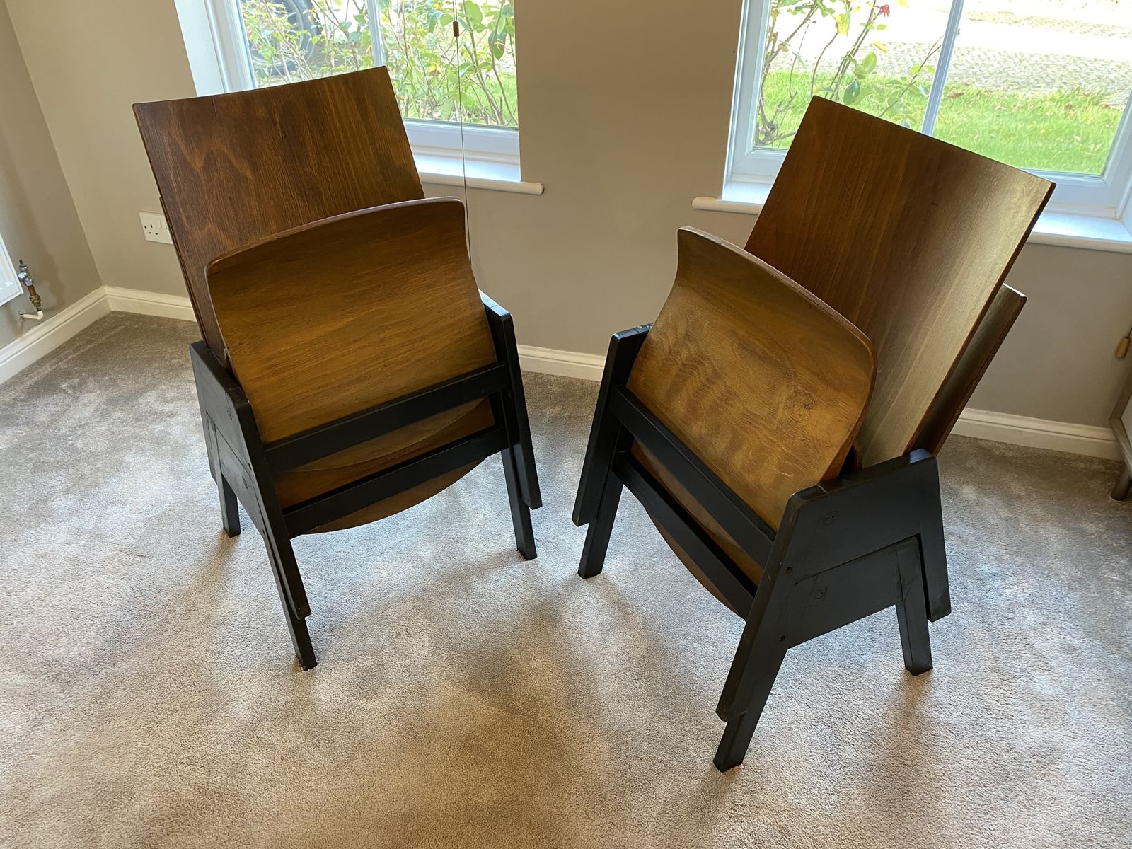 4 Folding Auditorium Chairs   1970s   West Germany photo 250.0