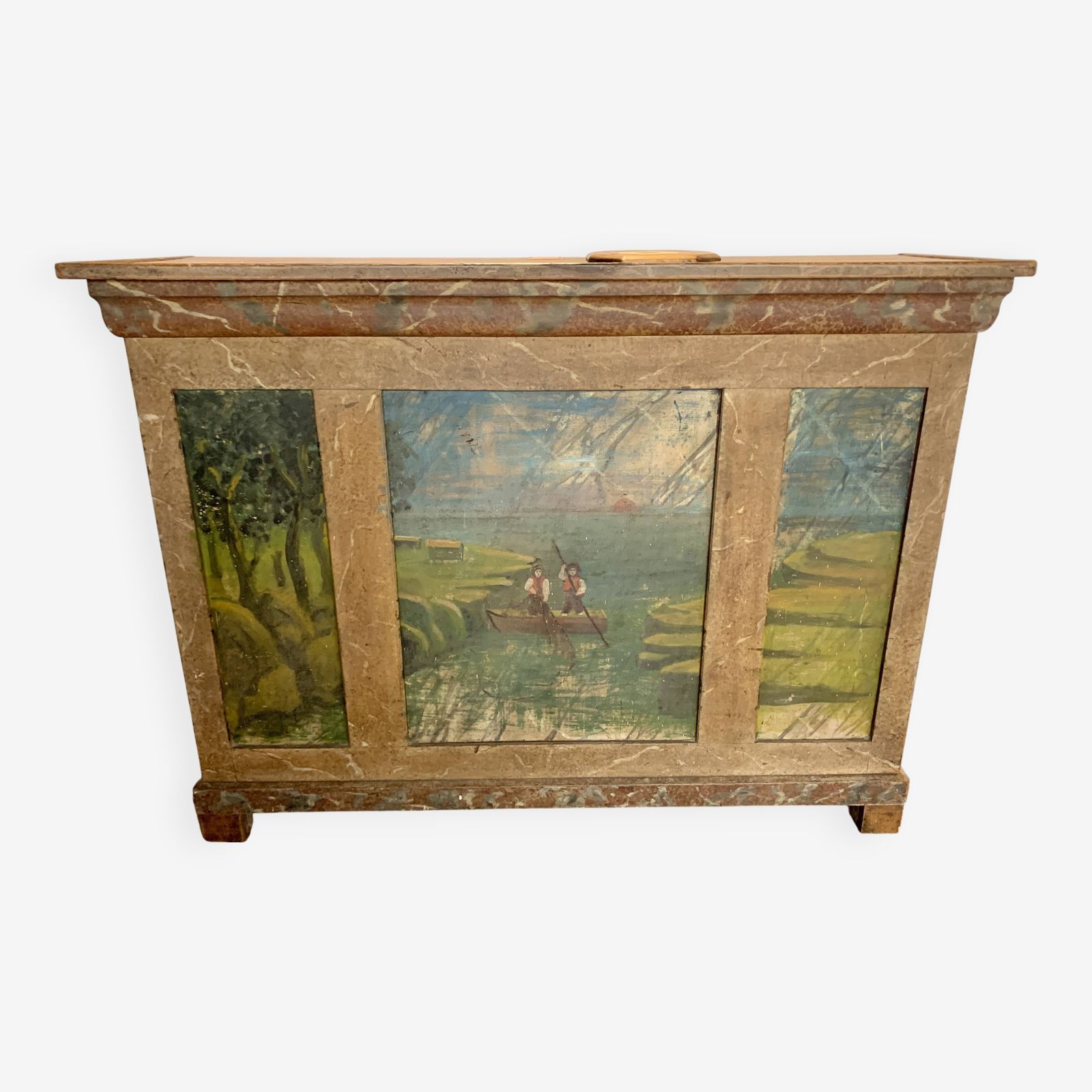 Small Flemish Style Counter In Patinated Fir  20th Century