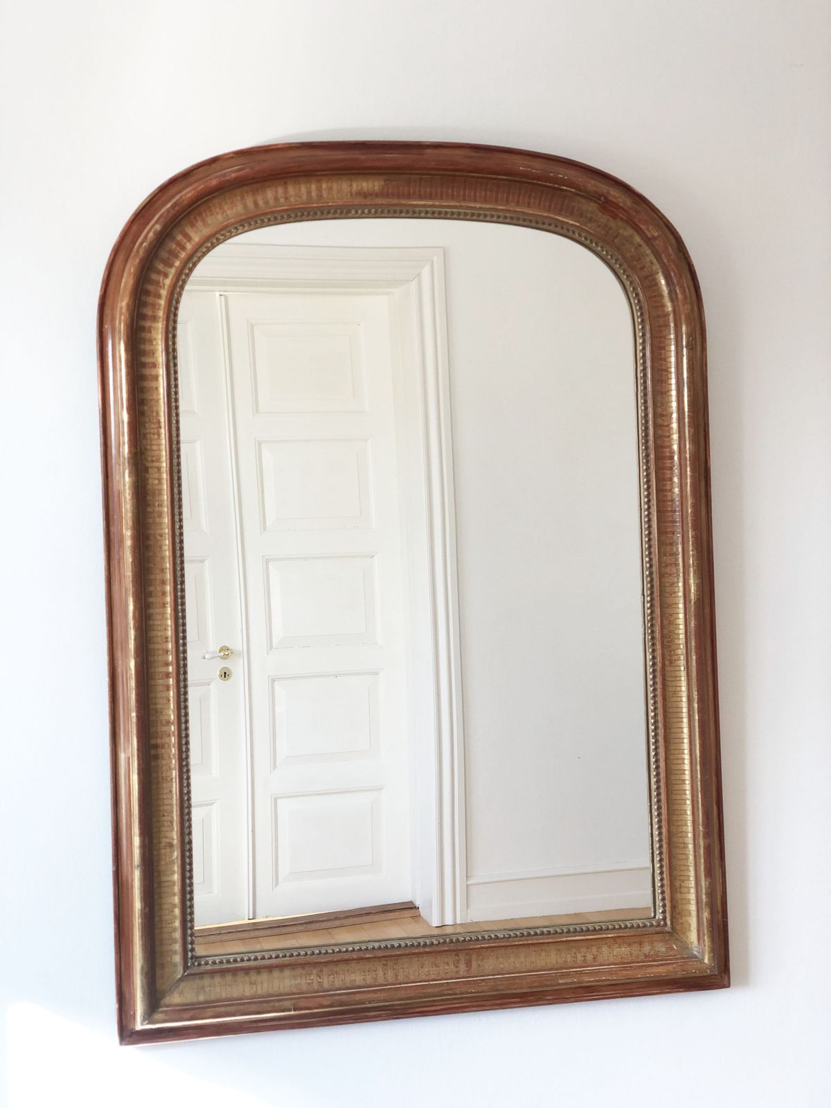 Large Antique French Louis Philippe Giltwood Mirror – Late 19th Century