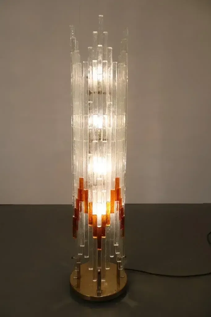 Glass Floor Lamp By Poliarte, Italy 1960 photo Lighting