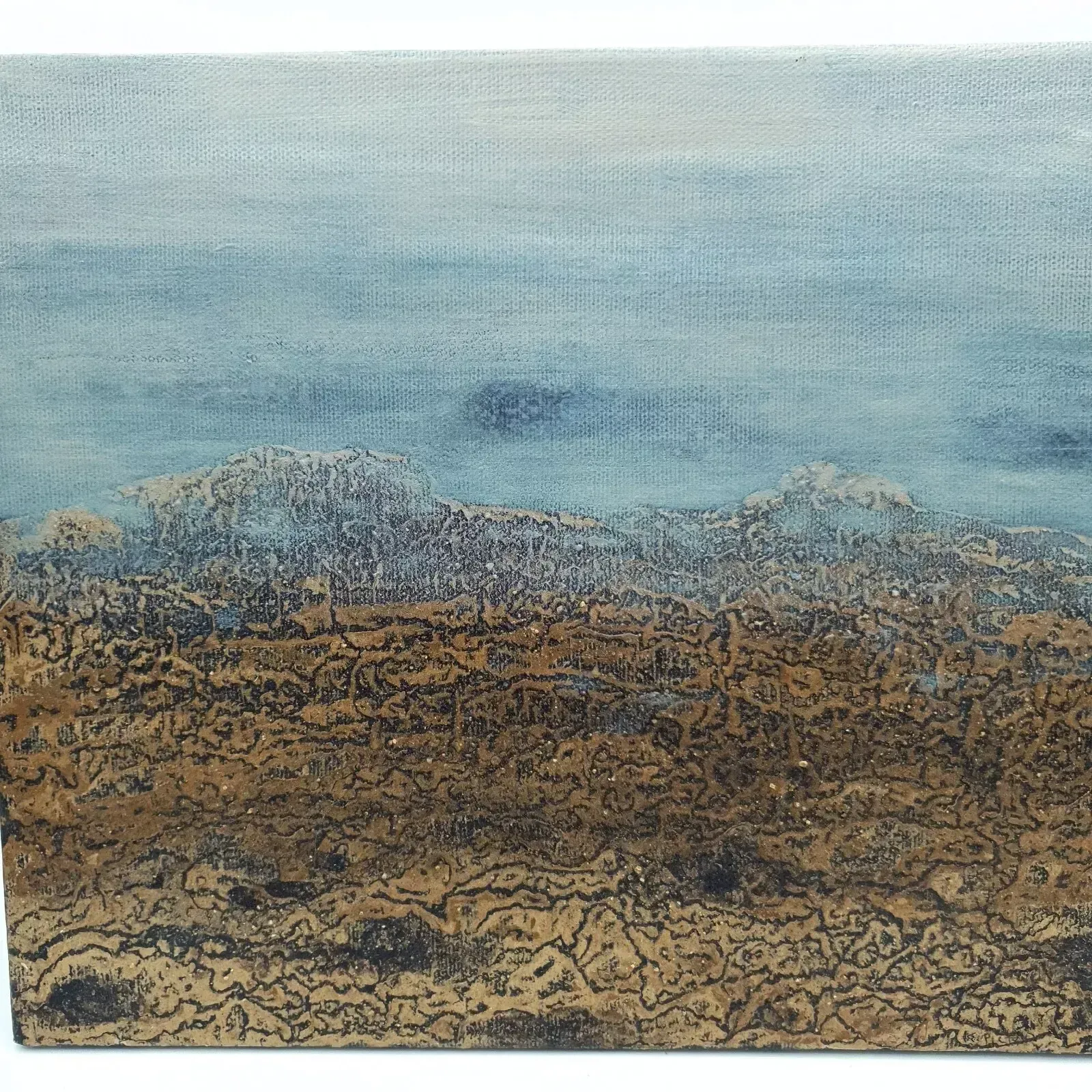 Signed Karen Picton Mud On Canvas Original Painting Dartmoor Earth Land Inspired photo for sale