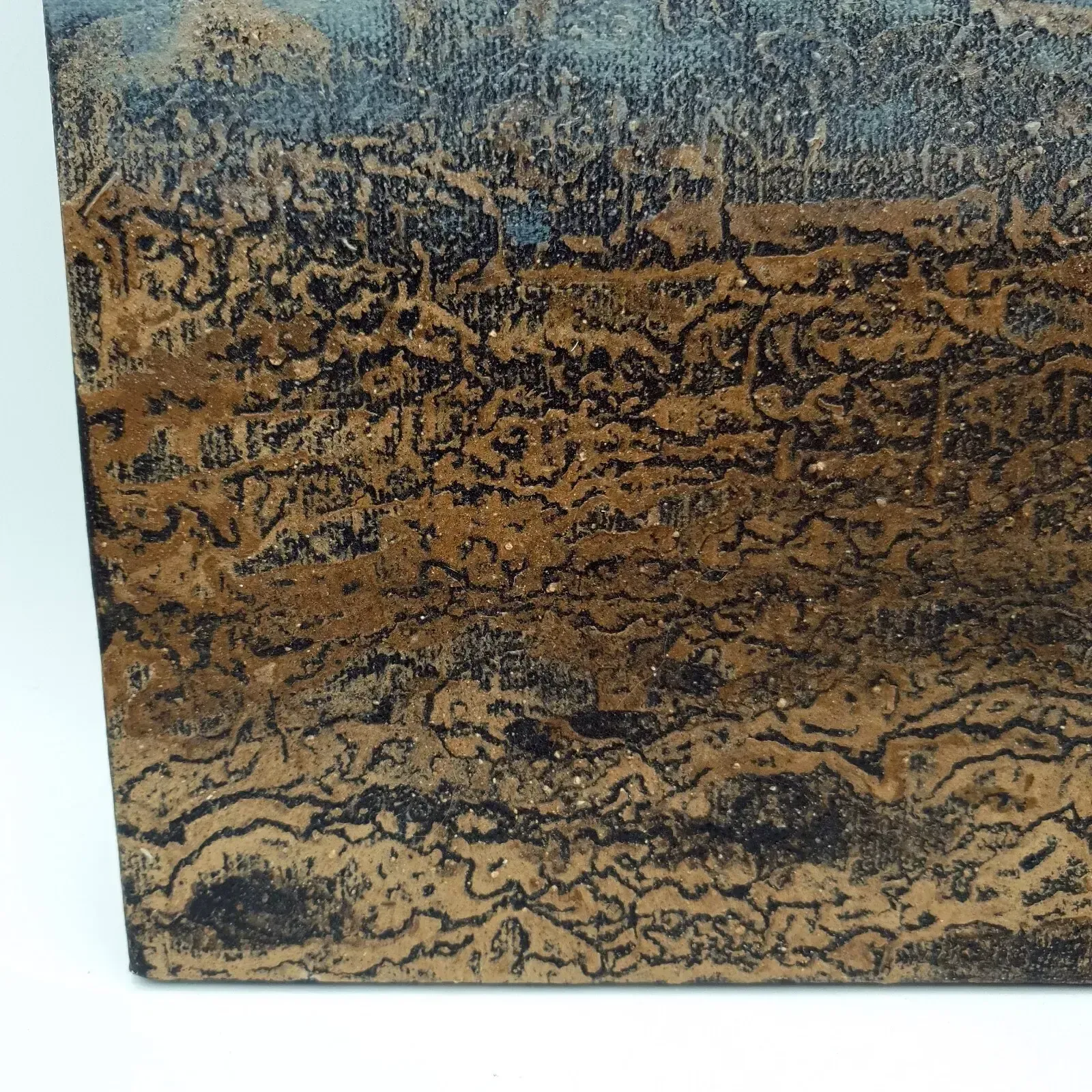 Signed Karen Picton Mud On Canvas Original Painting Dartmoor Earth Land Inspired photo vintage