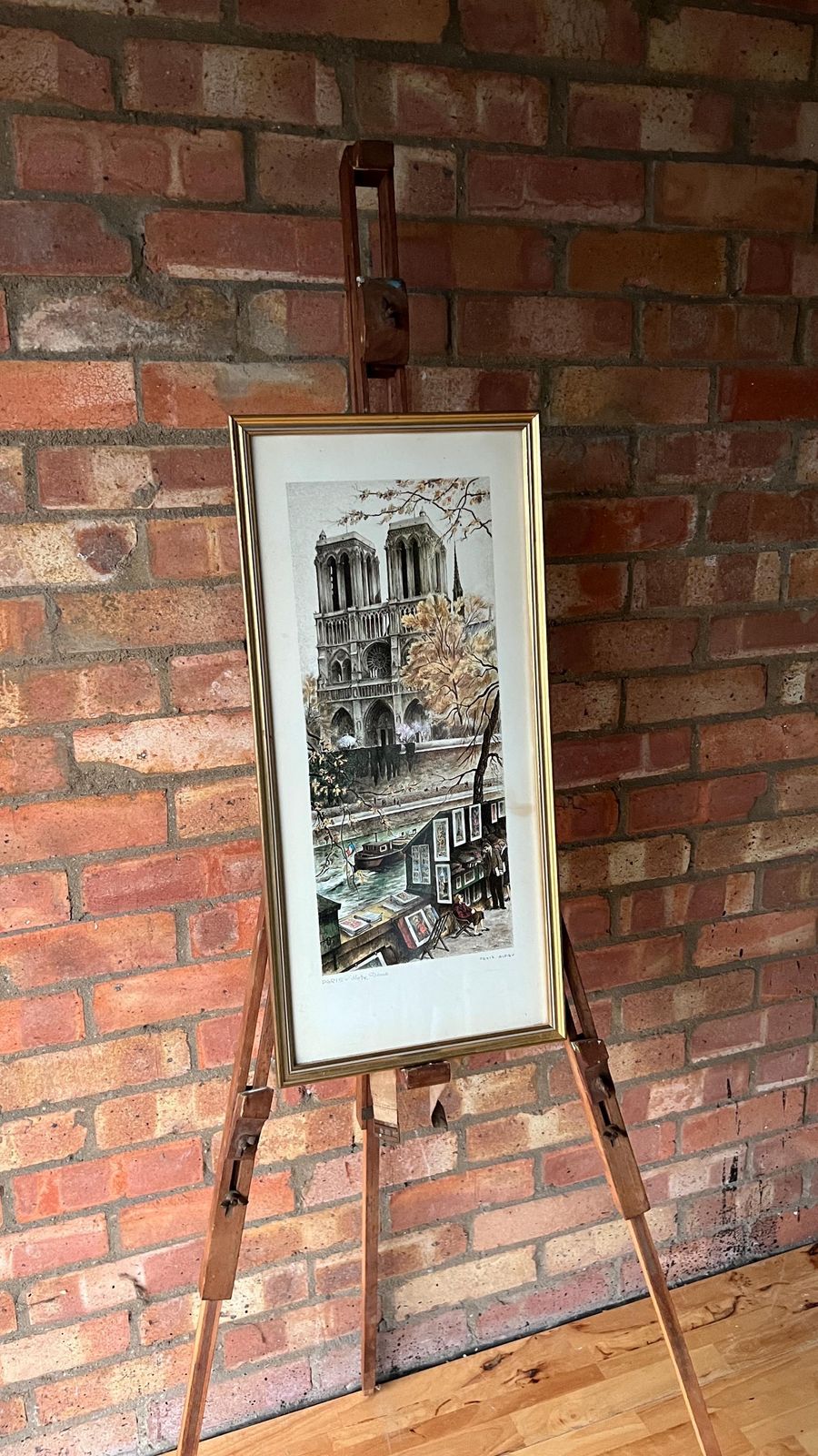 photo furniture Mid Century Framed Print Of Notre Dame – Parisian Street Scene