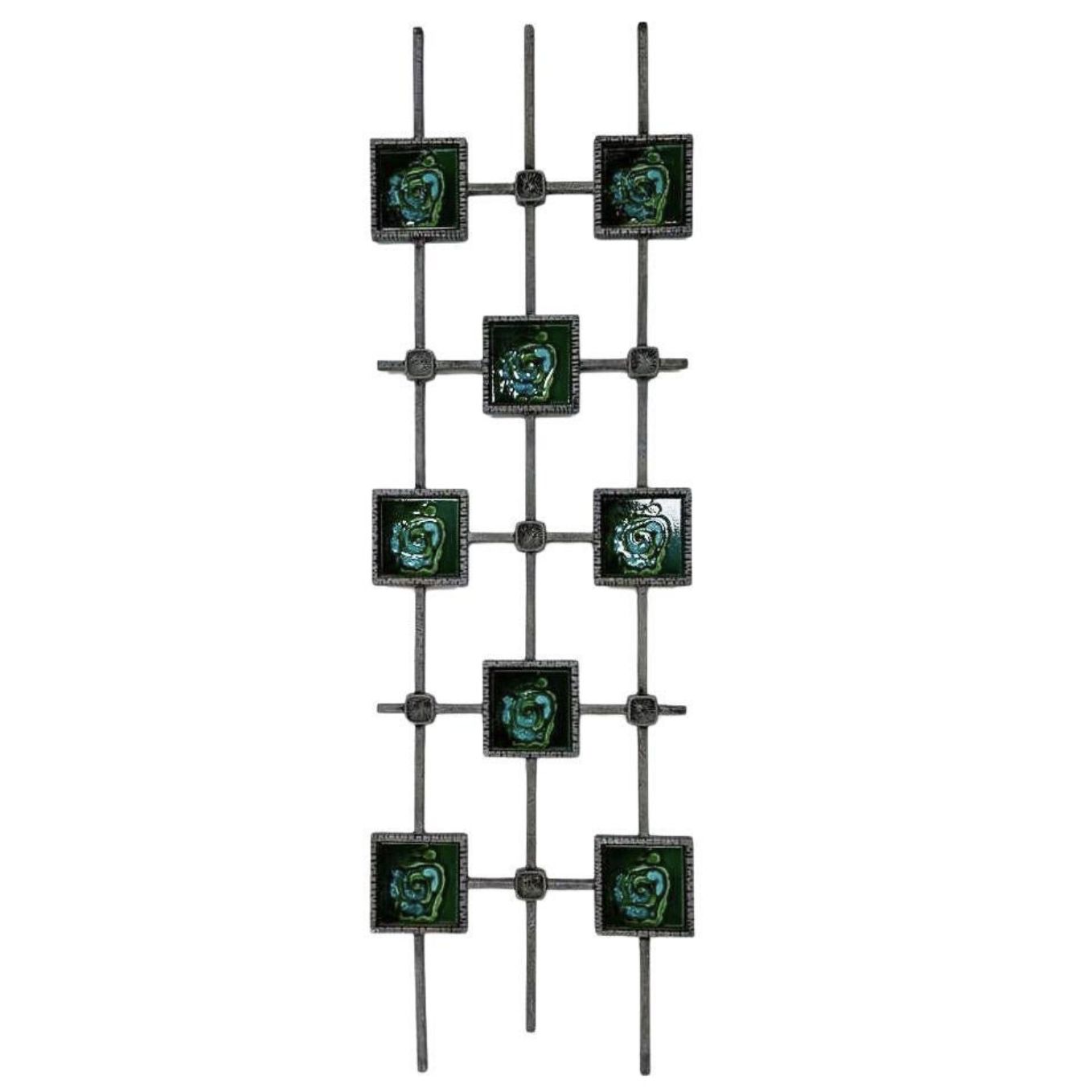 Mid Century Modern Brutalist Wall Sculpture, Ceramic And Cast Aluminium, 1970s