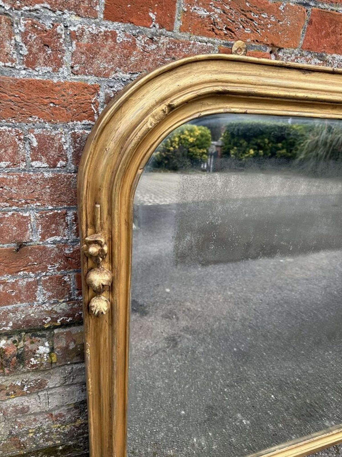 A Wonderful Large Antique English 19th C Gilt Overmantle Mirror photo furniture