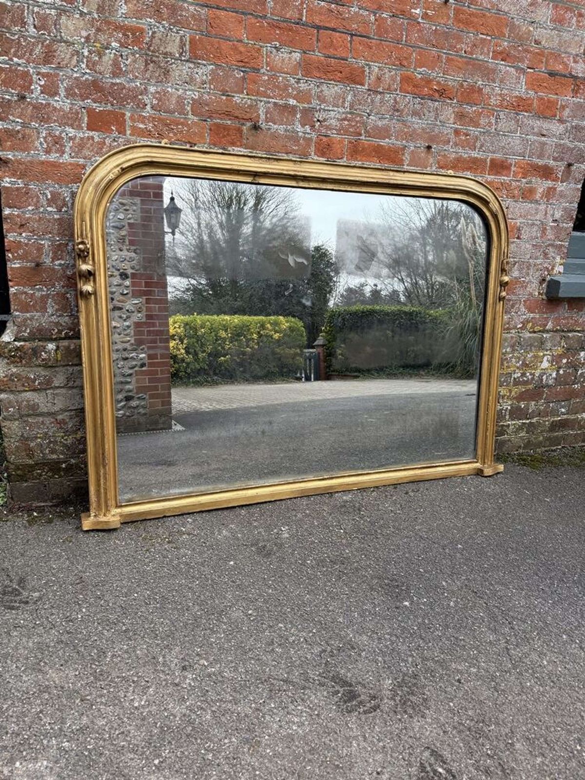 A Wonderful Large Antique English 19th C Gilt Overmantle Mirror photo buy