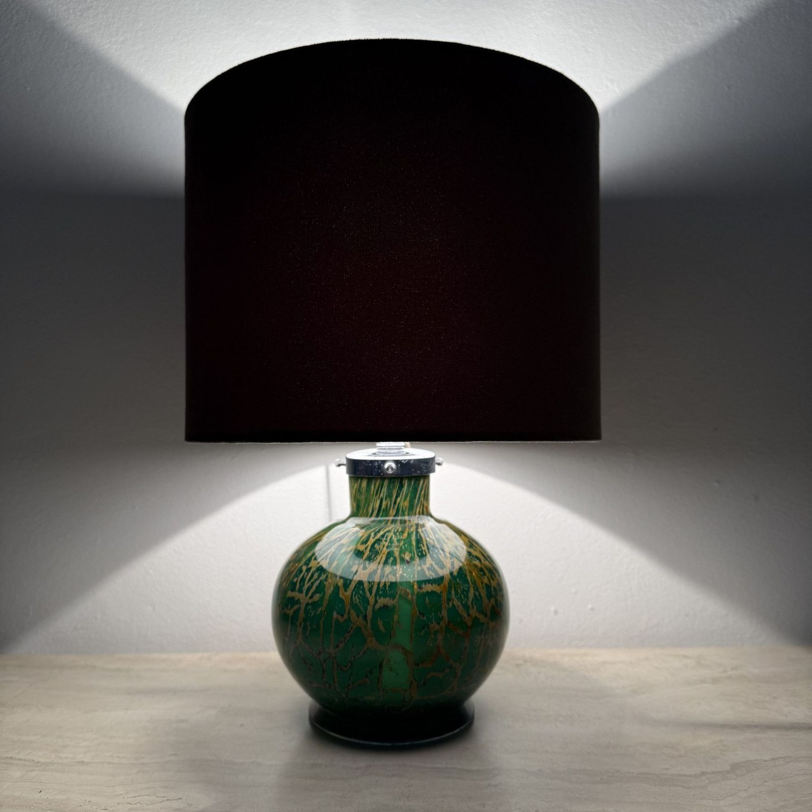 Wmf Ikora Door Karl Wiedmann Groene Glazen Tafellamp, Jaren 1930 photo furniture
