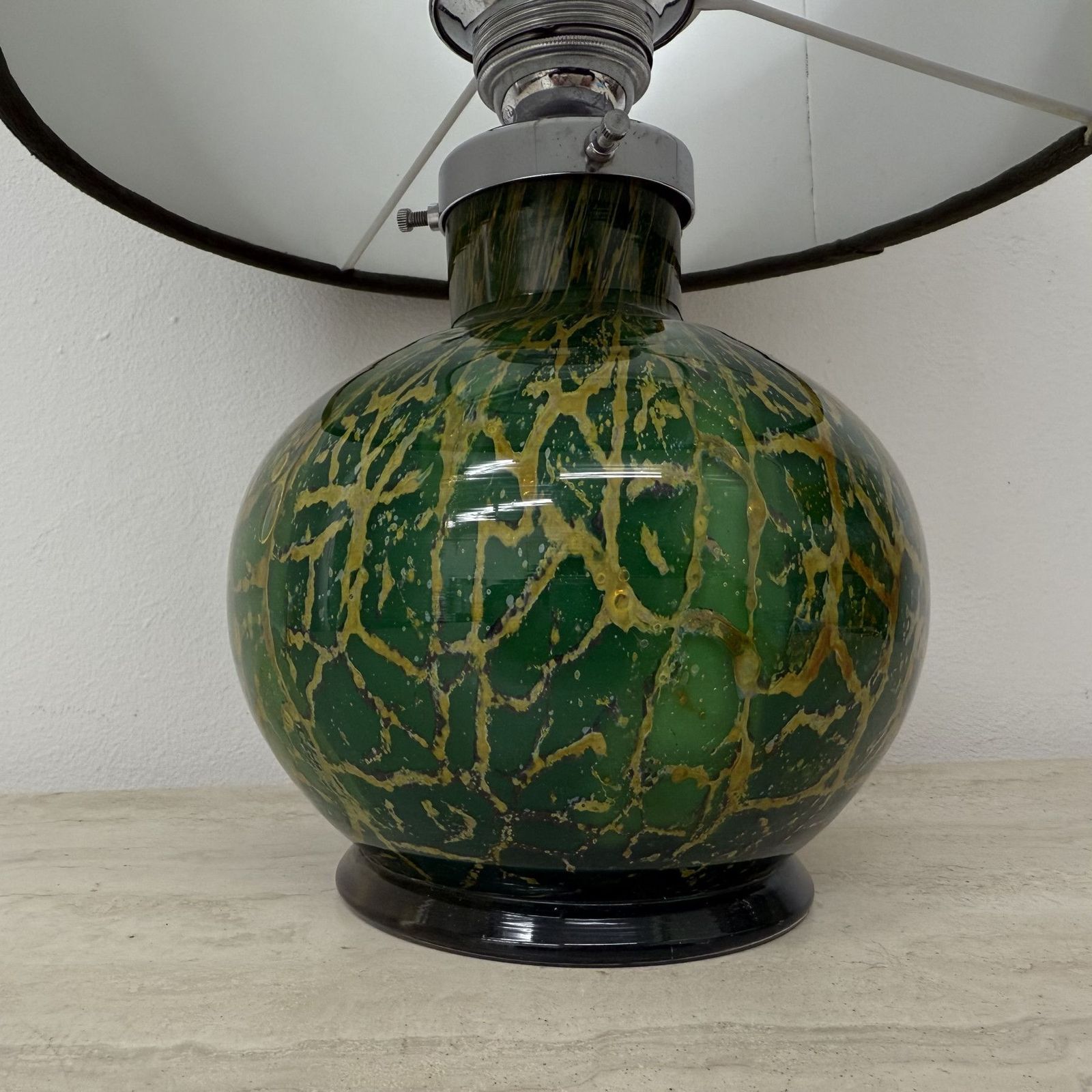Wmf Ikora Door Karl Wiedmann Groene Glazen Tafellamp, Jaren 1930 photo Verlichting