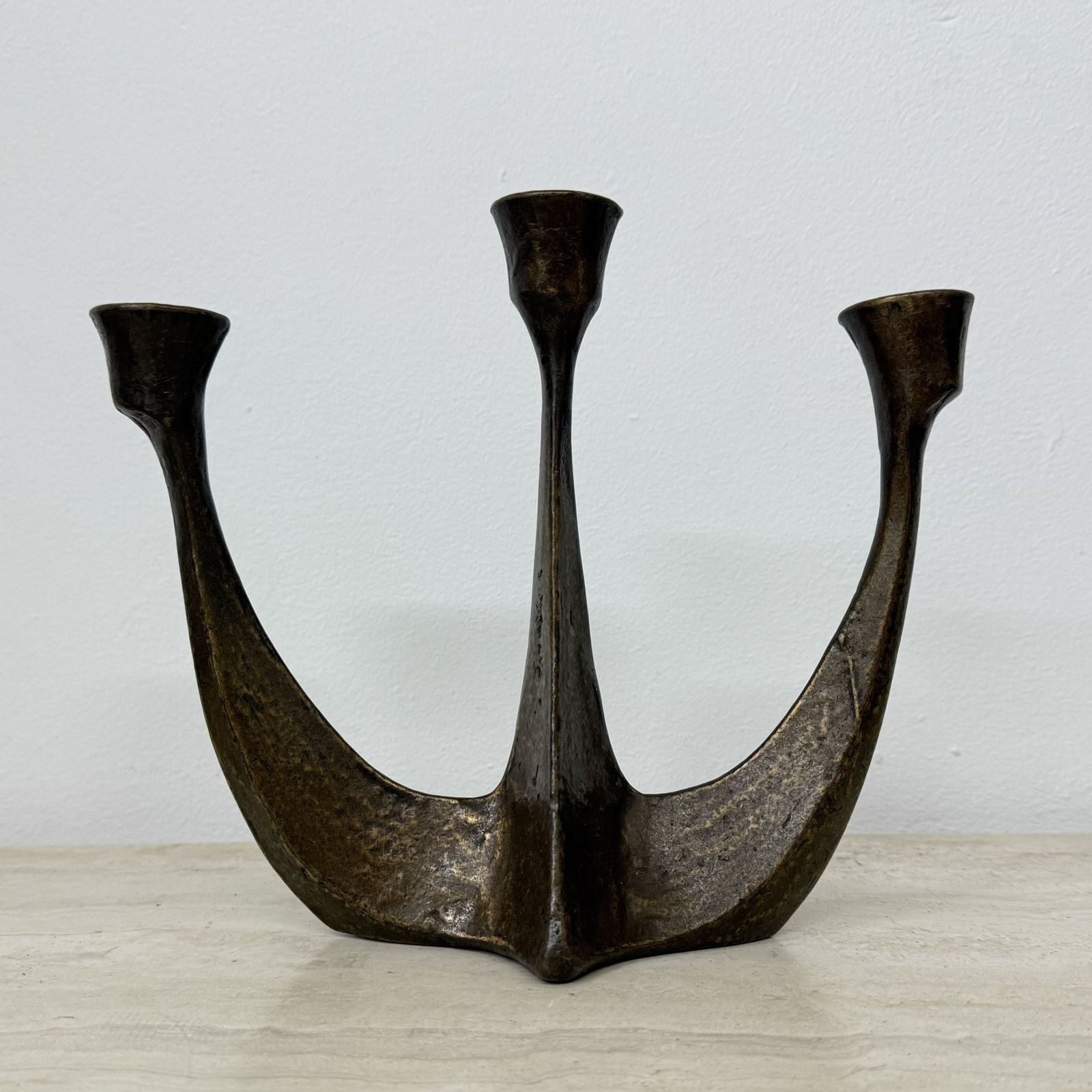 Brutalistische Bronzen Kandelaar Van Horst Dalbeck, Jaren 1970, Duitsland