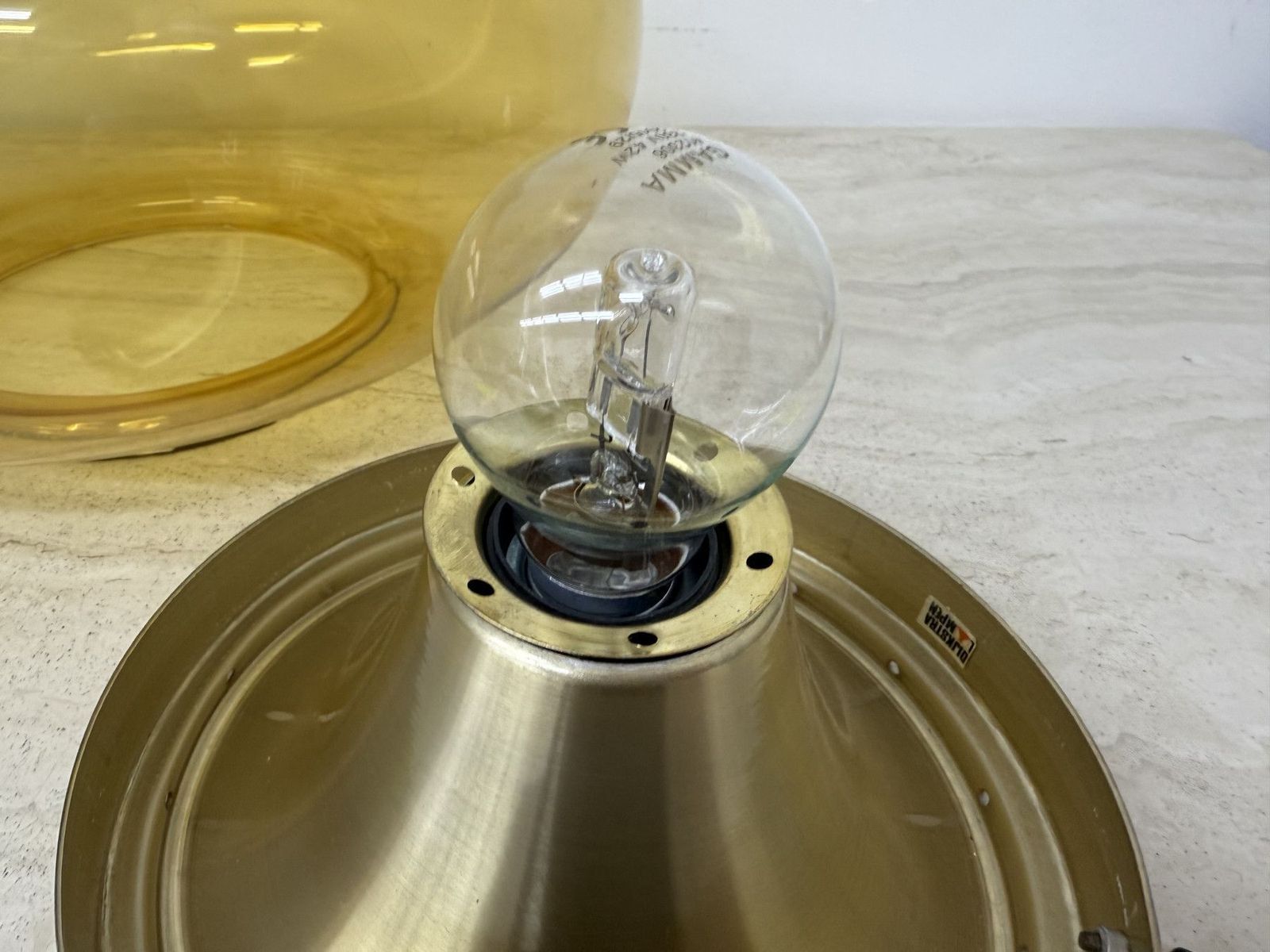 Mid Century Dijkstra Glass Ceiling Lamp Space Age, 1970’s photo for sale
