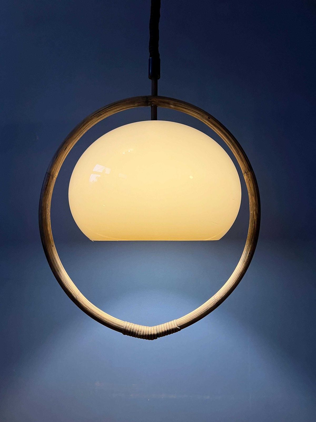 Mid Century Bamboo Dijkstra Space Age Mushroom Hanglamp photo 432.0