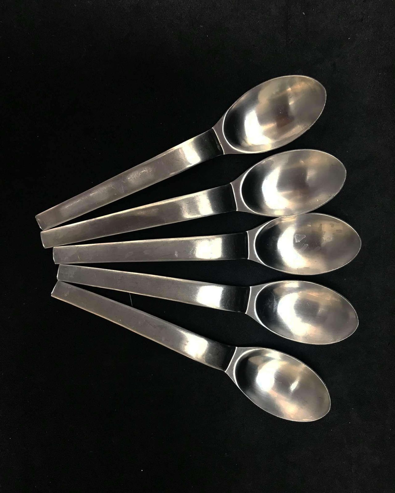 Modernist Flatware Spare Small Spoons Set 5 Carl Auböck Design For Morinox And Amboss 50s Post Modern Lunik 2060 Modern Austrian Design