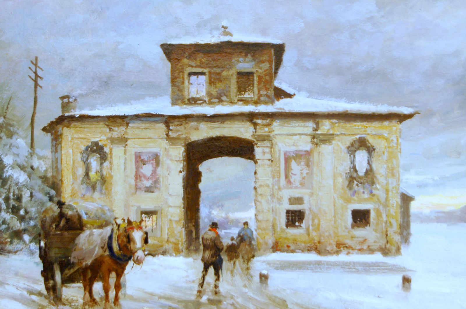 Rialdo Guizzardi ( Milano 1920 ) Oil On Wood / Milano Winter Snow photo 850.0