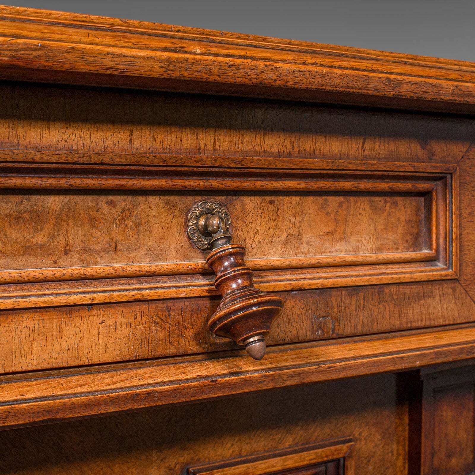 Antique Drawing Room Cabinet, French, Walnut, Buffet, Neoclassical, Victorian photo vintage