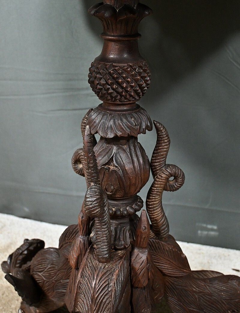 1110.0 Anglo Indian Pedestal Table In Exotic Wood – Late 19th Century photo