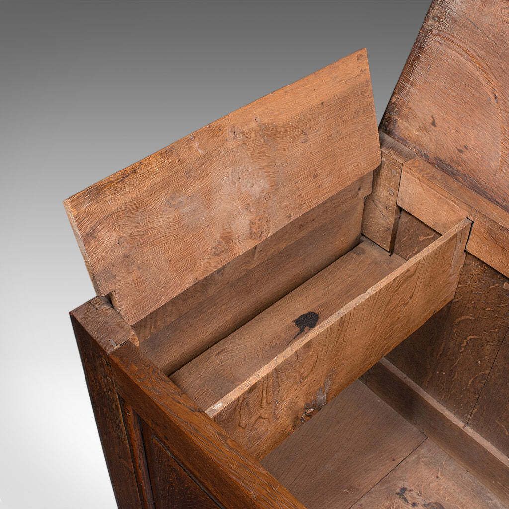 photo furniture Antique 4 Panel Coffer, English, Oak, Linen, Mule Chest, Country House, Georgian