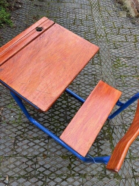 1950's Infants Childs School Classroom Desk With Seat photo for sale