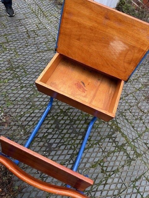 1950's Infants Childs School Classroom Desk With Seat photo vinterior