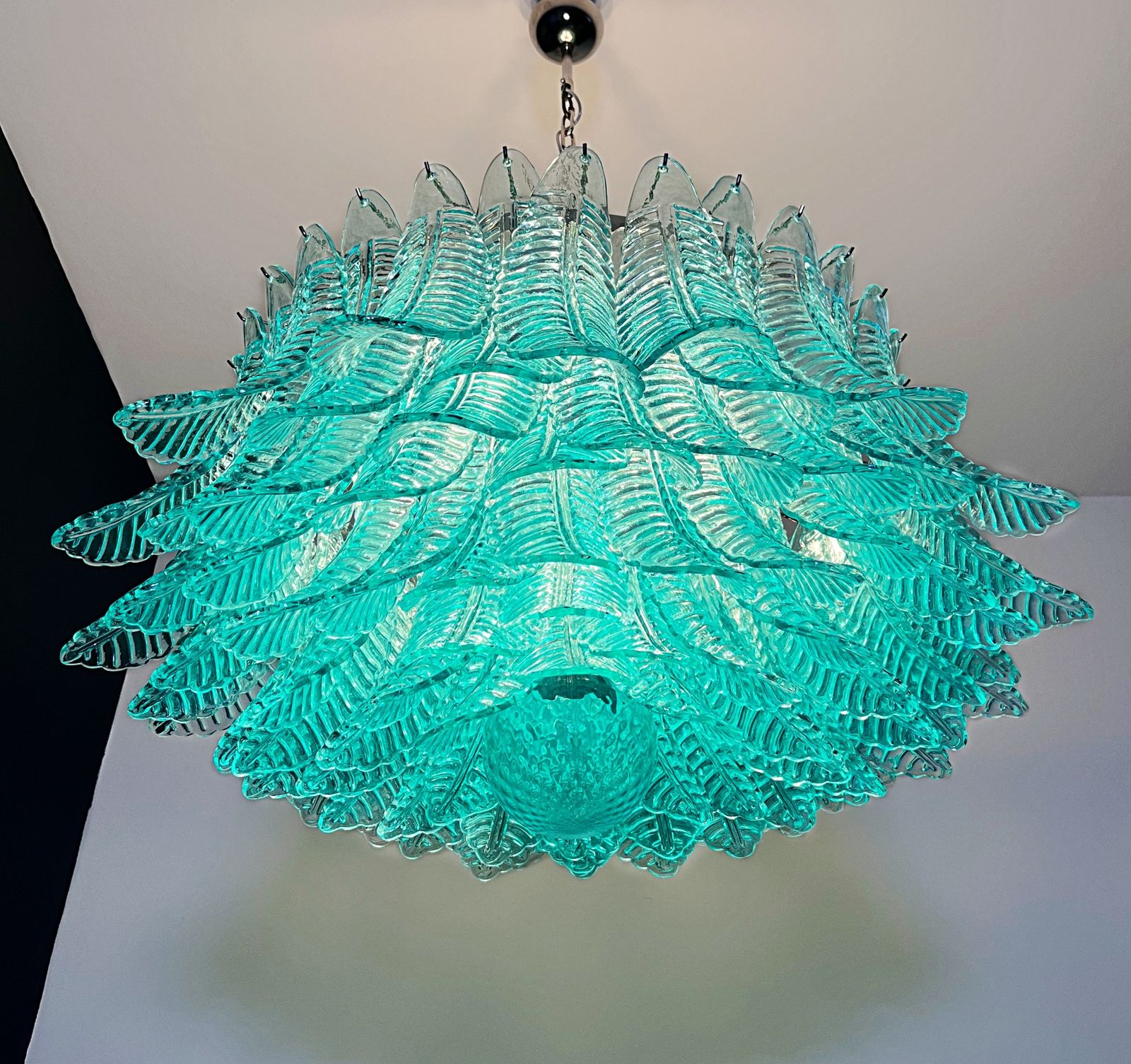 photo vinterior Large Murano Glass Chandelier  100 Turquoise Felci Glasses
