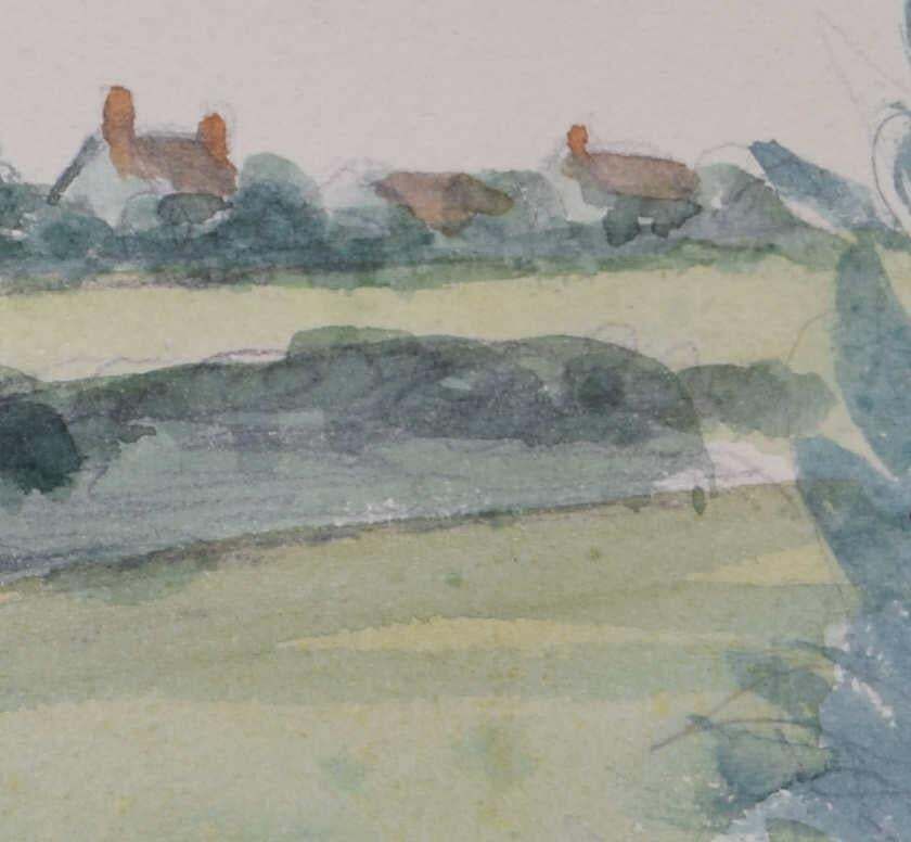 English Rural Scene, Watercolour By George Bissill photo Art