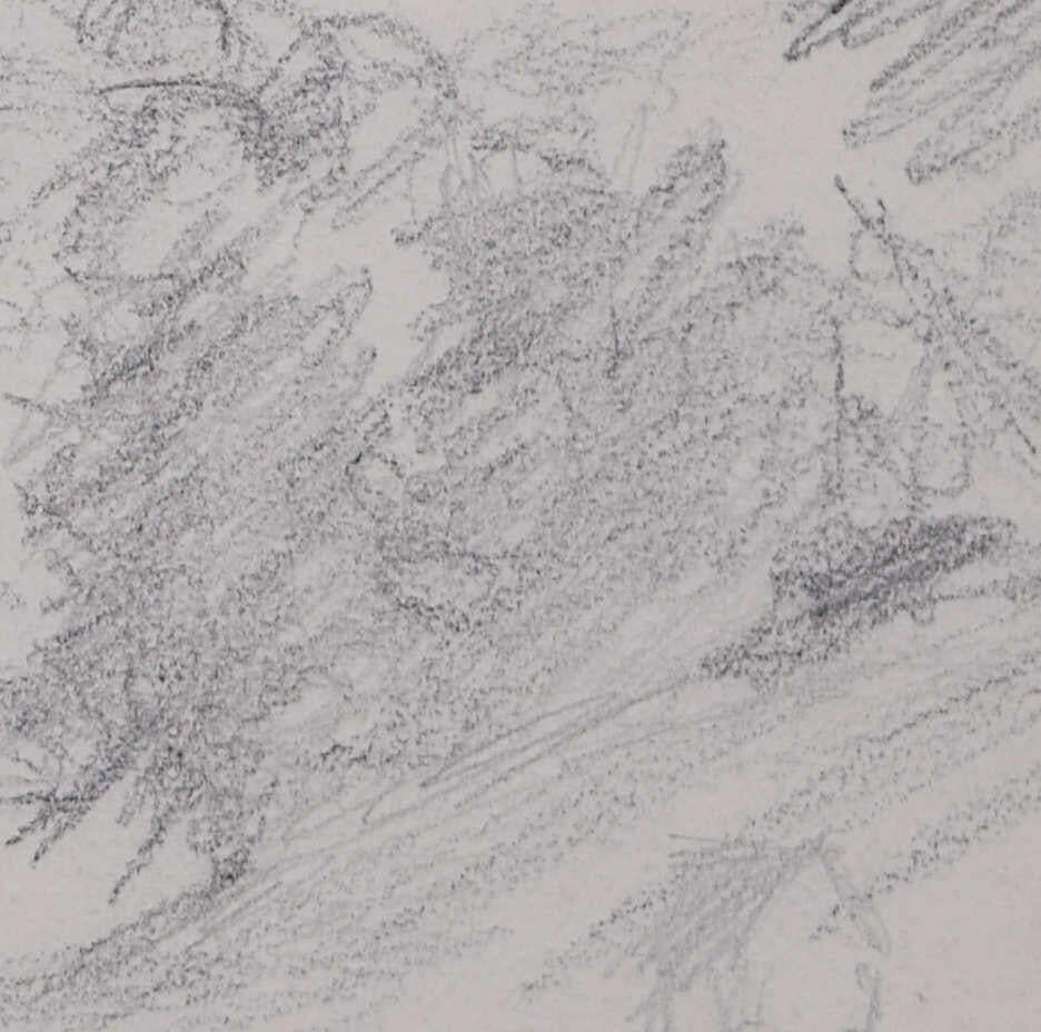 Landscape View With Barn And Church, Devon, Pencil Sketch By George Bissill photo 229.0