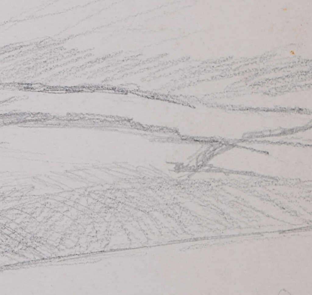 Field View In North Devon, Pencil Sketch By George Bissill photo 229.0