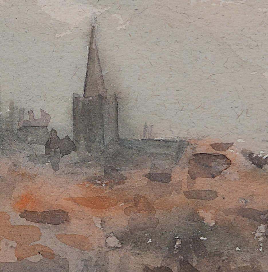 Church View From The Railway, Watercolour By George Bissill photo for sale
