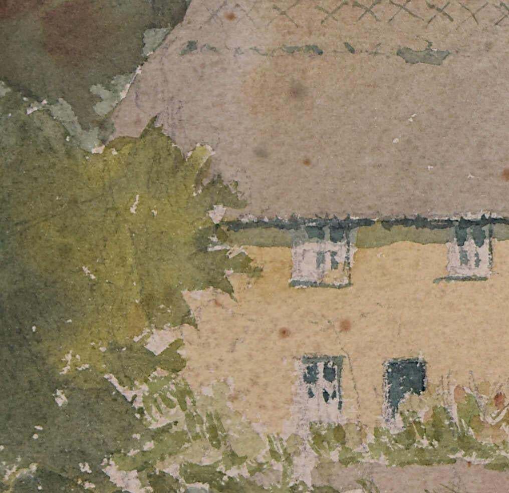 Cottage View, Watercolour By George Bissill photo for sale