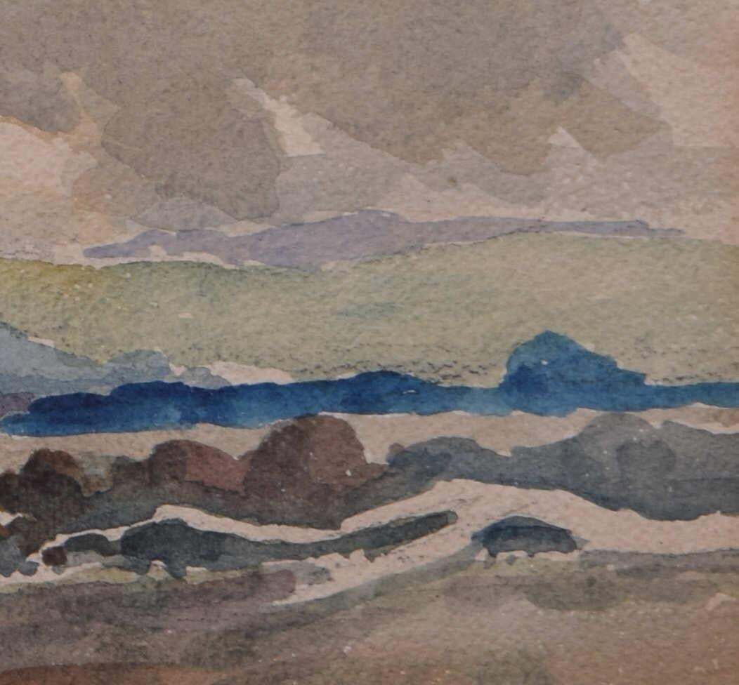 View Over The Bridge, Watercolour By George Bissill photo Art