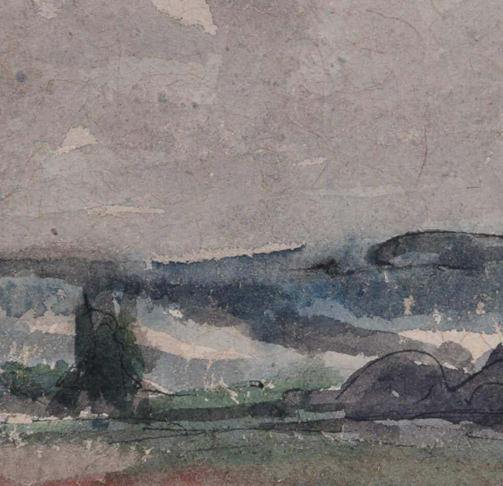 Rolling Hills In The Countryside, Landscape Watercolour By George Bissill photo furniture