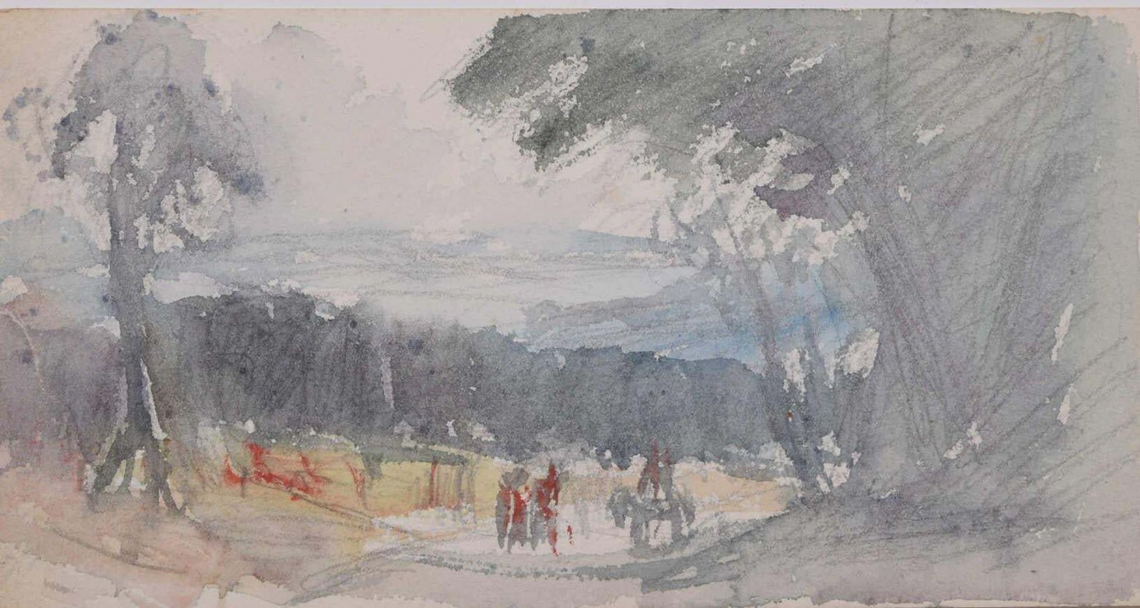 Forest Landscape, Watercolour By George Bissill