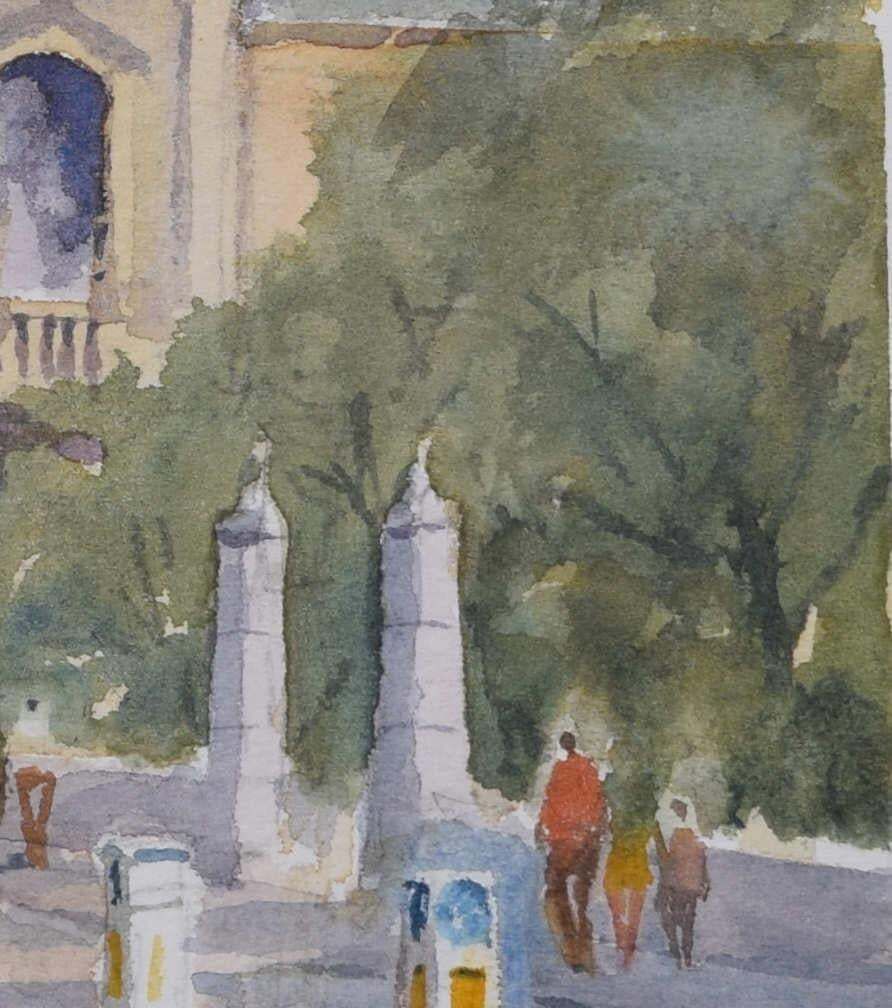 High Holborn, Watercolour By Sidney Cardew C.1990 photo furniture