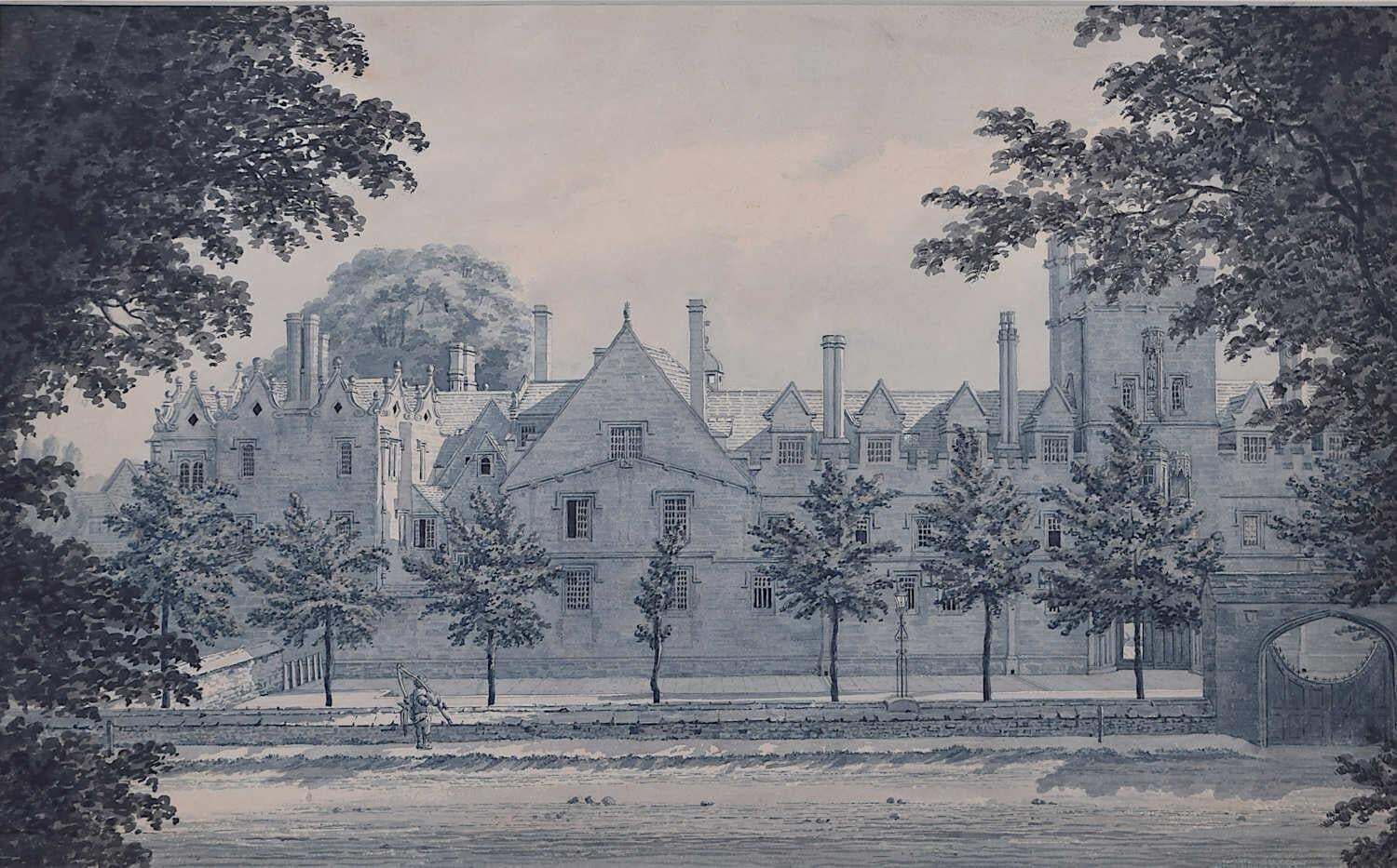 St John's College, Oxford, Engraving By Michael Angelo Rooker C.1779