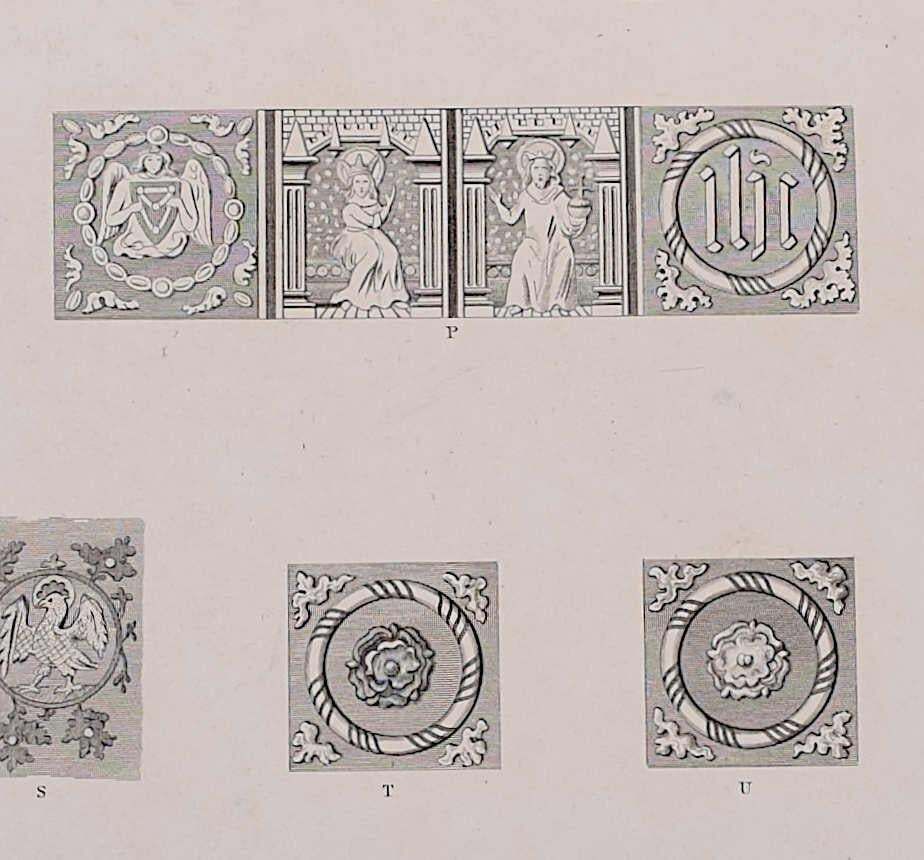 Architectural Details Of St Albans Cathedral, Engraving By James Basire 1810 photo for sale