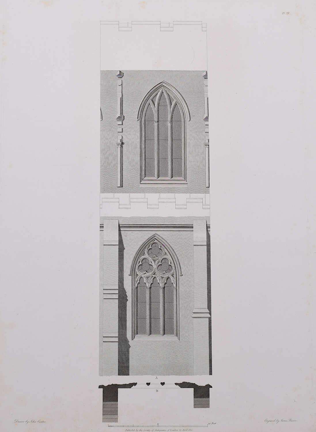 Architectural Fragments Of St Albans Cathedral, Engraving By James Basire 1810