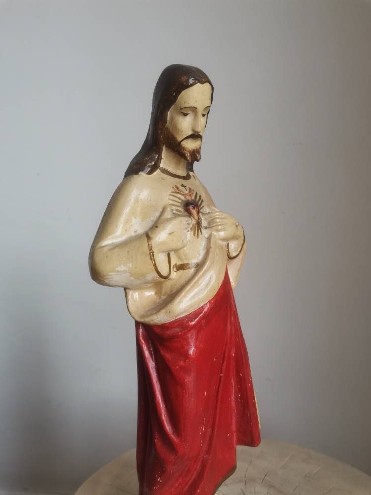 Jesus Christ Statue, Classic Religious Art Christian Religious, Vintage Decor, Hand Made & Painted, Statue Large photo Art