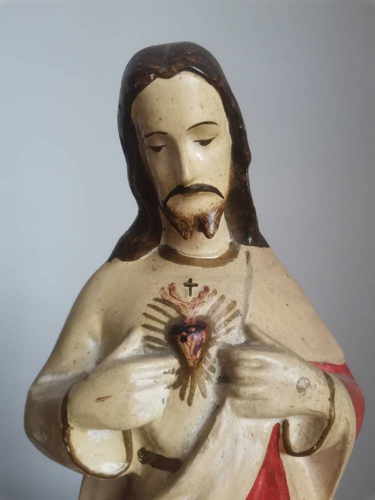 Jesus Christ Statue, Classic Religious Art Christian Religious, Vintage Decor, Hand Made & Painted, Statue Large photo buy