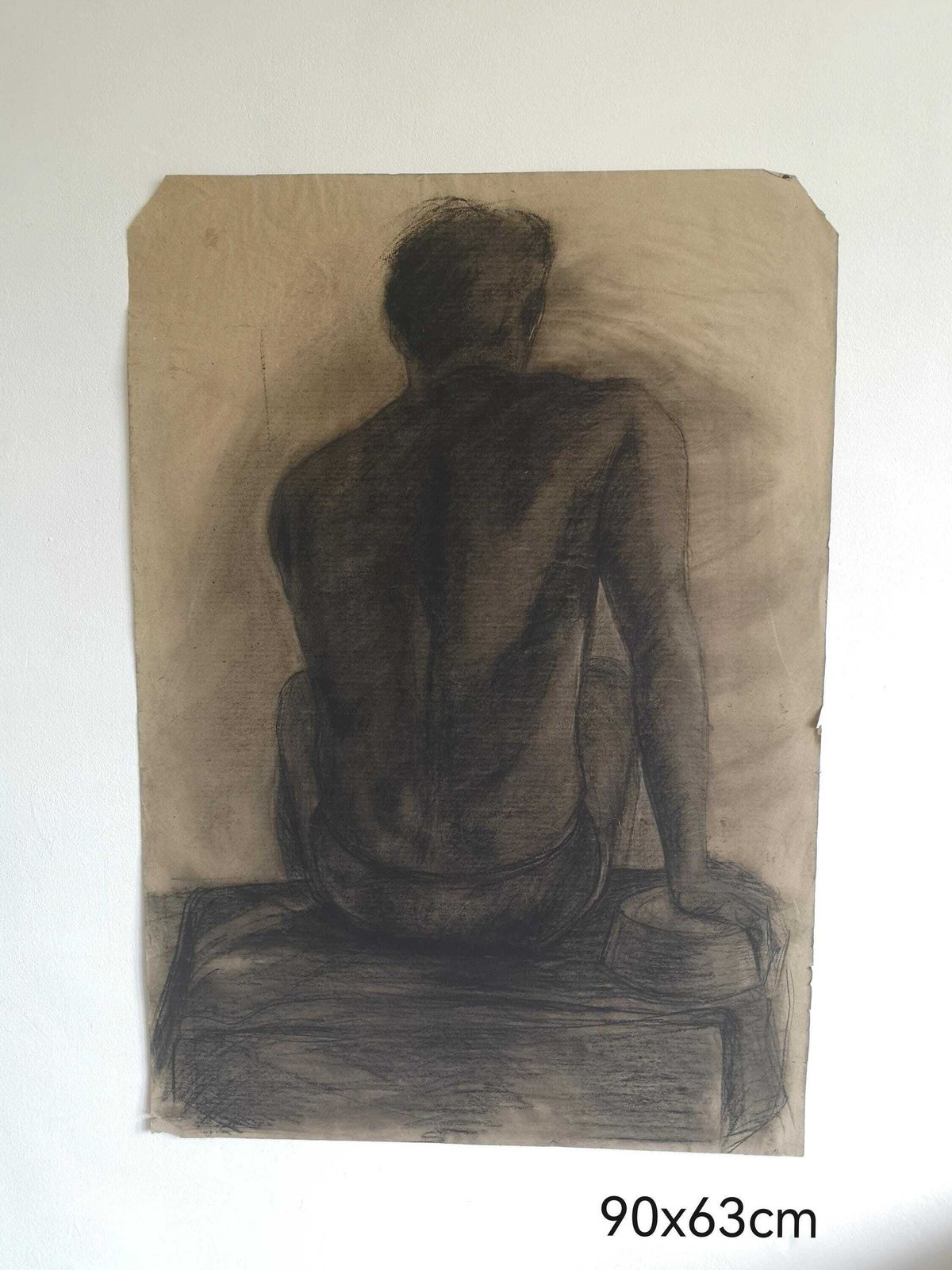 Timea's 1970 Hungarian Sketch: Bold Shading, Vintage Charm, Unique Character. Ideal For Framing Or As A Statement Piece. Artist Drawing photo Art