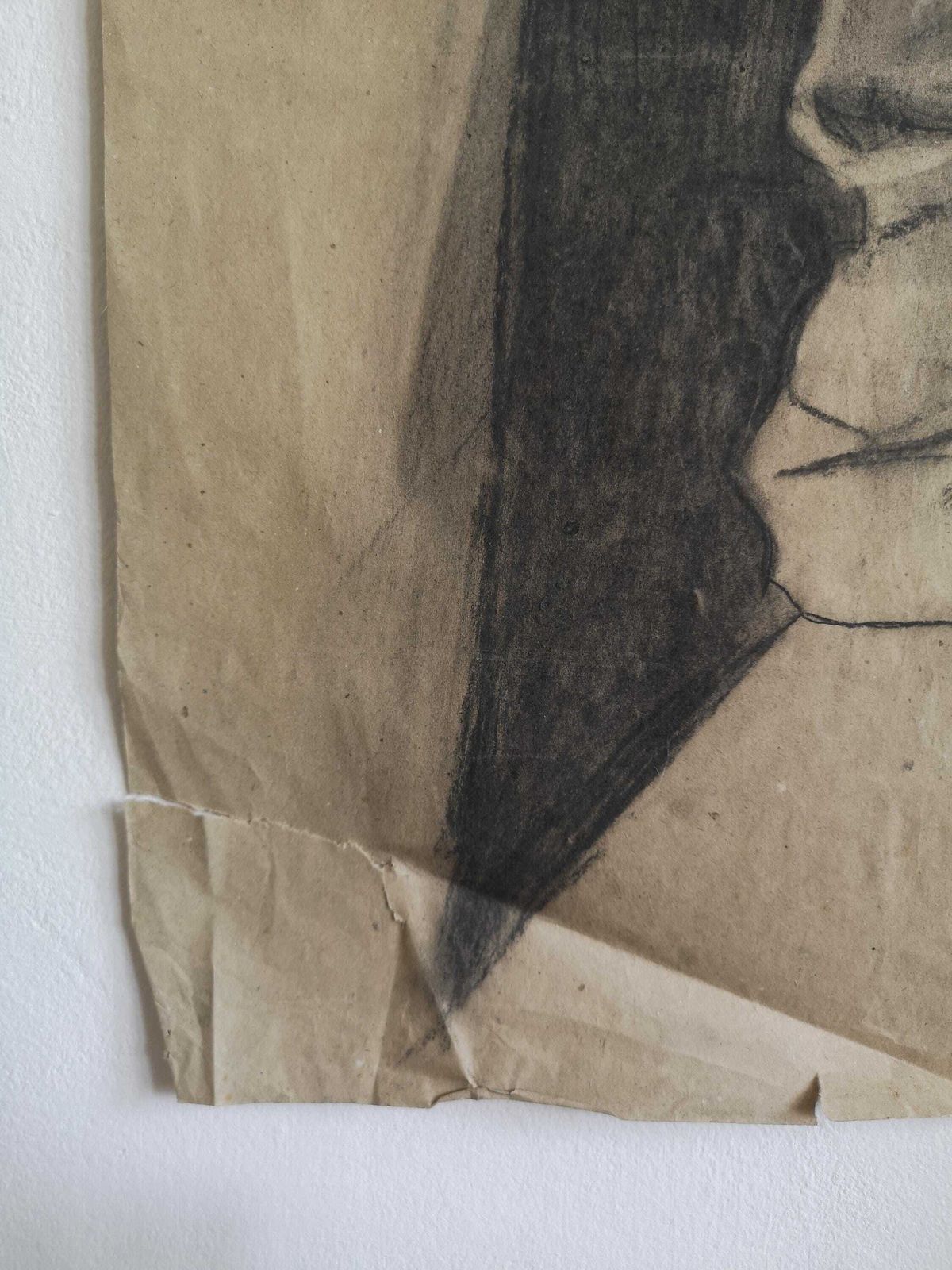 Res Timea's Vintage Figurative Sketch Of Woman: A Glimpse Into 1970s Kaposvar, Hungary   Unique, Bold, And Thoughtful Artwork, Monochrome photo 50.0