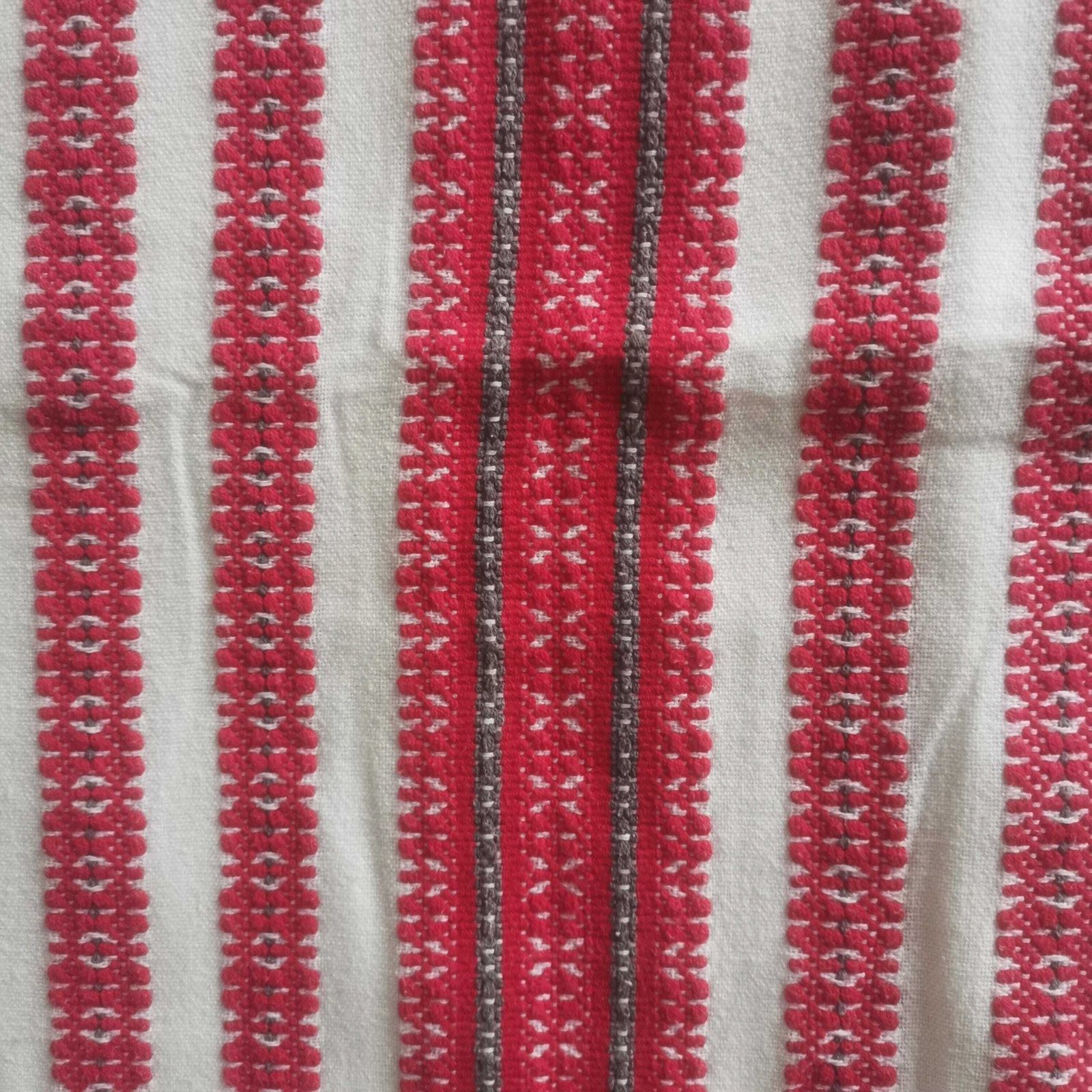 Huge Linen Folk Art Hand Made Wall Covers With Traditional Sárköz Weaving Motifs. Antique Natural Organic Cloth, Material, Kitchen Farmhous photo for sale
