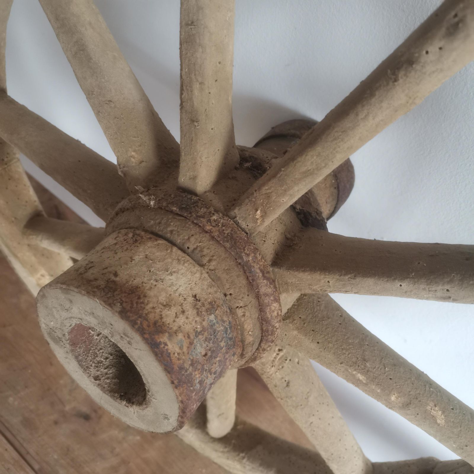 Cart Wheel Antique Old 1930s Rustic Home Decor Round Wall Hanging Gift Idea Old Wood Wall Art Primitive Wooden Wagon photo furniture