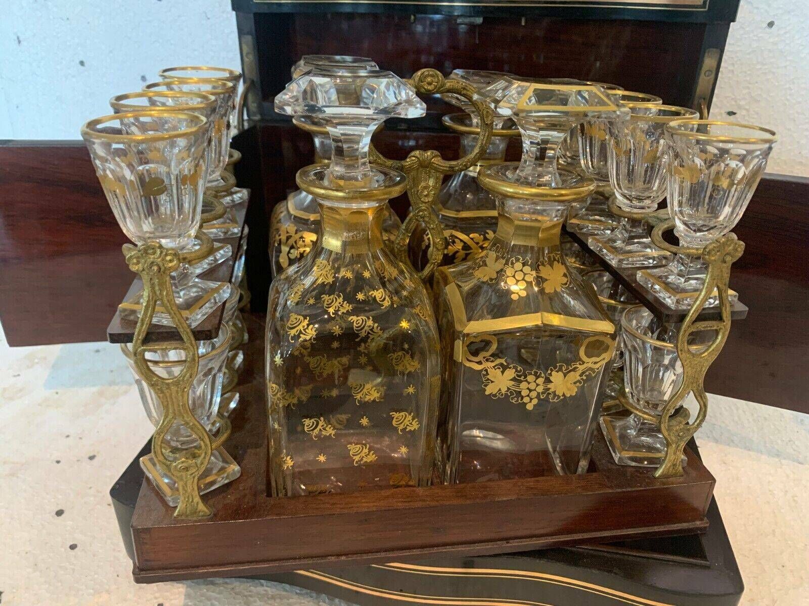 Complete Liquor Cellar In Boulle Marquetry Napoleon III 19th Century Box photo vinterior