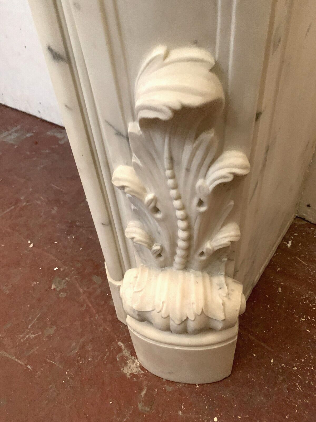 Louis XV Style Fireplace In White Carrara Marble 19th Century photo 13907.29