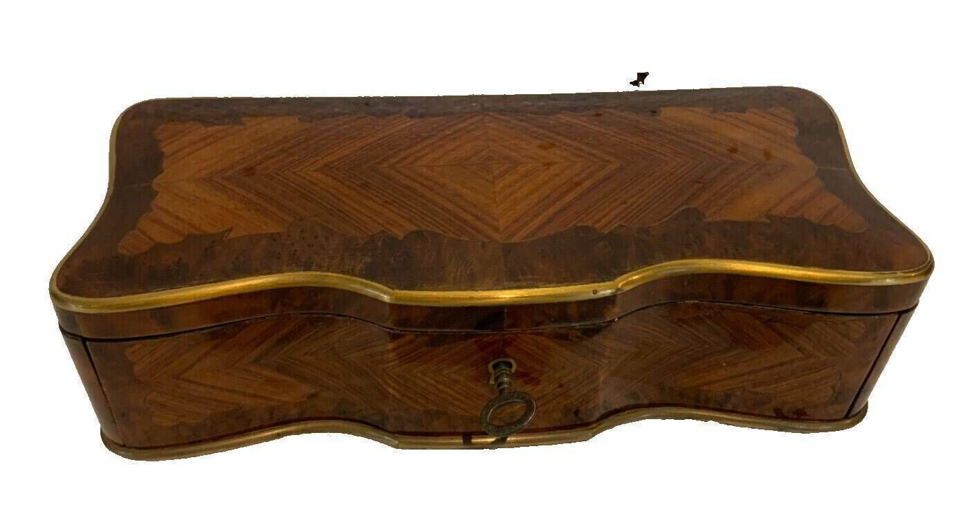 photo for sale Glove Box In Thuja Burl Napoleon III Boulle Marquetry 19th Century