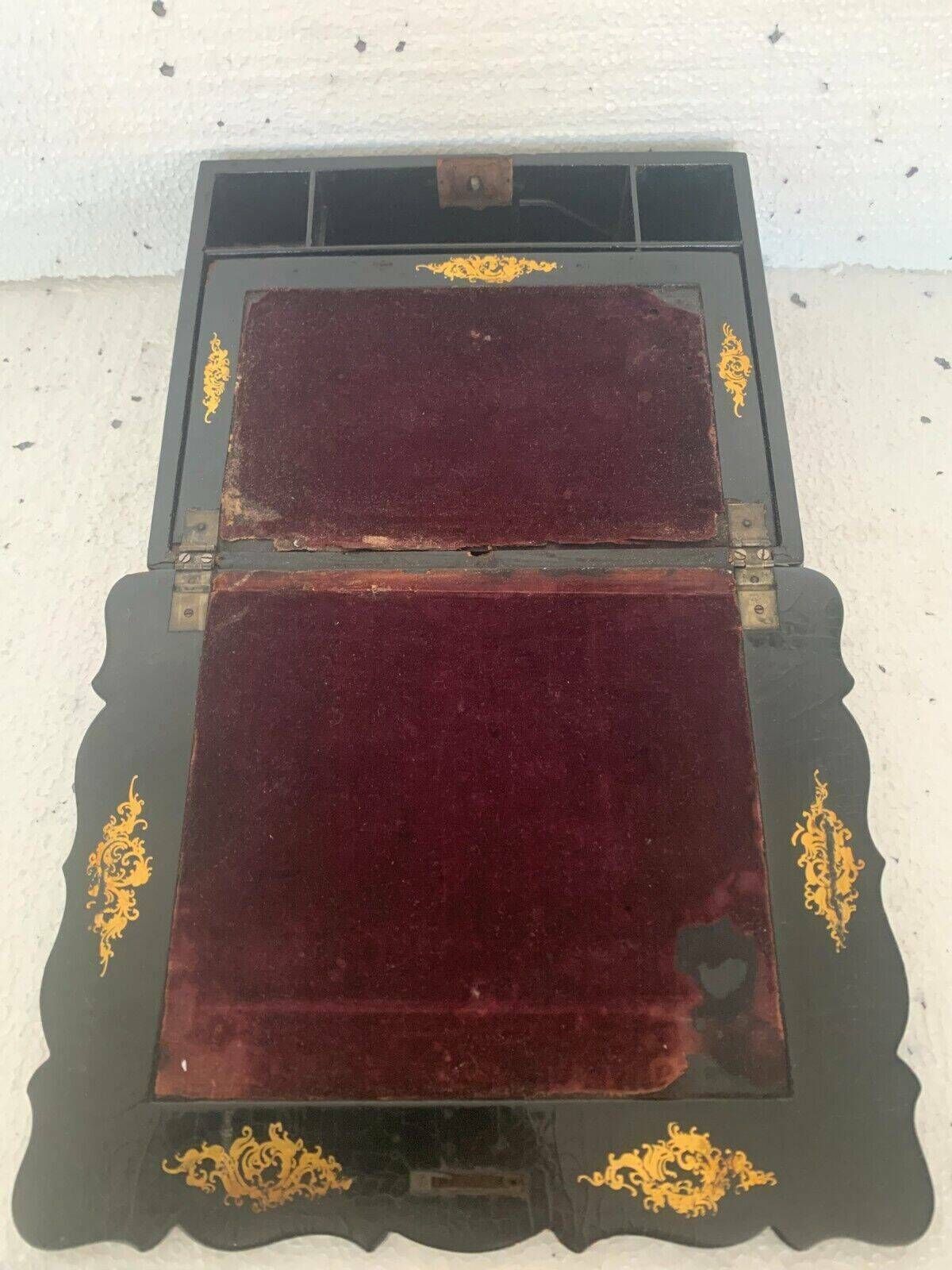 Burgoté Travel Writing Case Napoleon III 19th Century Burgot Marquetry photo Home Decor